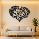 Horse Heart Profiles Metal Wall Art | Equestrian Wall Decor