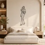 Tailored Jumpsuit Pose Metal Wall Art | Fashion Figure Wall Decor - lifestyle view 2