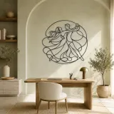 Contemporary Floor Flow Metal Wall Art | Couple Dance Wall Decor - lifestyle view 4