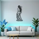 Long Hair Back Pose Metal Wall Art | Movement Silhouette Decor
