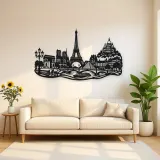 Paris Skyline Flow Metal Wall Art | Travel and City Wall Decor