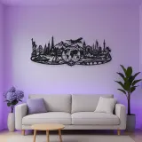 World Map Travel Line Metal Wall Art | Travel and City Wall Decor