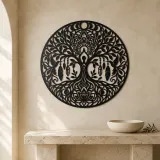 Tree Mandala Fusion Metal Wall Art | Botanical Metal Wall Decor - lifestyle view 3