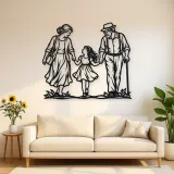 Grandparents Grandchild Metal Wall Art | Family Silhouette Decor