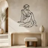 Seated Evening Muse Metal Wall Art | Fashion Figure Wall Decor - lifestyle view 3