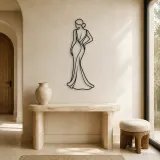 Runway Back Curve Metal Wall Art | Fashion Figure Wall Decor - lifestyle view 3