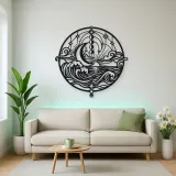 Moon and Ocean Metal Wall Art | Coastal and Nautical Wall Decor