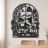 Home Arch Landscape Metal Wall Art | Cozy Home Metal Decor - lifestyle view 4