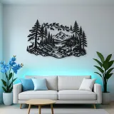 Whispering Pine Forest Metal Wall Art | Nature Silhouette Decor