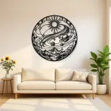 Comet Trail Curve Metal Wall Art | Nature Silhouette Decor