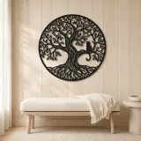 Tree with Cat Metal Wall Art | Pet Lover Silhouette Decor - lifestyle view 5