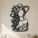Muse de Moda Sin Rostro Cartel de Metal | Arte Lineal Minimalista de Mujer