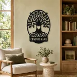 Personalized Oak Tree Metal Wall Art with Heart - lifestyle view 4