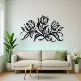 Tulip Trio Flow Metal Wall Art | Botanical Metal Wall Decor