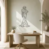Pearl Gown Profile Metal Wall Art | Fashion Figure Wall Decor - lifestyle view 4