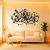 Geometric Flower Flow Metal Wall Art | Modern Abstract Metal Decor