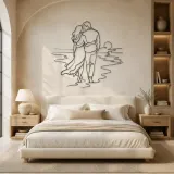 Beach Walk Pair Metal Wall Art | Romantic Couple Decor - lifestyle view 2