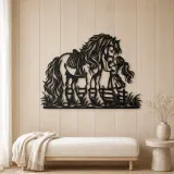 Pony and Child Metal Wall Art | Equestrian Wall Decor - lifestyle view 5