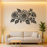 Dahlia Bloom Metal Wall Art | Botanical Metal Wall Decor