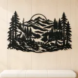 Misty Woodland Layers Metal Wall Art | Nature Silhouette Decor - lifestyle view 5