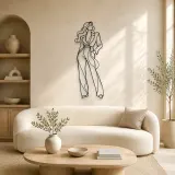Cartel de metal modelo mono ajustado | Decoración mural figura de moda