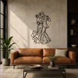 Dancing Close Embrace Metal Wall Art | Romantic Couple Decor - lifestyle view 2