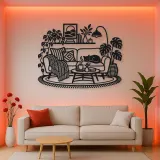 Cozy Sofa Line Metal Wall Art | Cozy Home Metal Decor