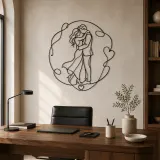 Timeless Love Embrace Metal Wall Art | Romantic Couple Decor - lifestyle view 3