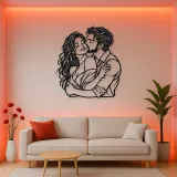 Cheek Kiss Metal Wall Art | Romantic Couple Decor