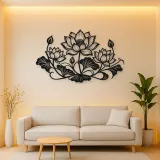 Lotus Bloom Balance Metal Wall Art | Botanical Metal Wall Decor
