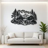 Whispering Pine Forest Metal Wall Art | Nature Silhouette Decor