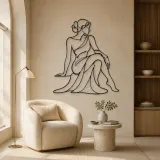 Seated Side Glance Metal Wall Art | Feminine Figure Wall Decor - lifestyle view 5