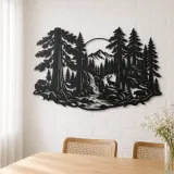 Redwood Canopy Metal Wall Art | Nature Silhouette Decor - lifestyle view 4