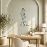 Evening Dress Profile Metal Wall Art | Fashion Figure Wall Decor - lifestyle view 4