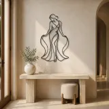 Classic Boudoir Silhouette Metal Wall Art | Fashion Figure Wall Decor - lifestyle view 3
