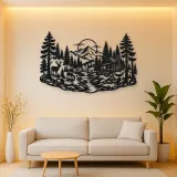Deer in the Pines Metal Wall Art | Wildlife Silhouette Decor