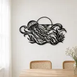 Jellyfish Drift Metal Wall Art | Coastal and Nautical Wall Decor - lifestyle view 4