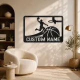 Personalized Basketball Slam Dunk Metal Wall Art - lifestyle view 5