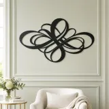 Modern Ribbon Knot Metal Wall Art | Modern Abstract Metal Decor - lifestyle view 2
