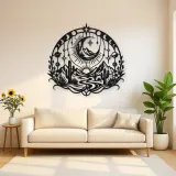 Desert Moon Arc Metal Wall Art | Nature Silhouette Decor