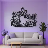 Flamingo Pair Metal Wall Art | Wildlife Silhouette Decor