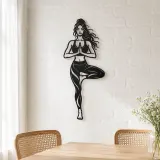 Tree Pose Balance Metal Wall Art | Movement Silhouette Decor - lifestyle view 4