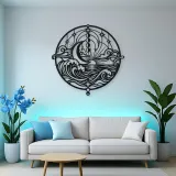 Moon and Ocean Metal Wall Art | Coastal and Nautical Wall Decor