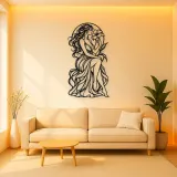 Muse with Flower Metal Wall Art | Minimalist Woman Line Art