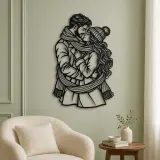 Winter Scarf Couple Metal Wall Art | Romantic Couple Decor - lifestyle view 2