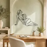 Reclining Fashion Muse Metal Wall Art | Fashion Figure Wall Decor - lifestyle view 4