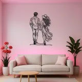 Hand in Hand Stroll Metal Wall Art | Romantic Couple Decor