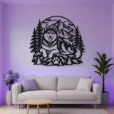 Husky Mountain Metal Wall Art | Pet Lover Silhouette Decor