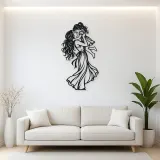 Single Mother Child Metal Wall Art | Family Silhouette Decor