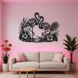 Flamingo Pair Metal Wall Art | Wildlife Silhouette Decor